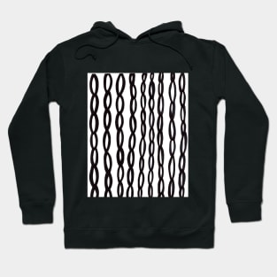 Abstract Black And White Swirling Chains Hoodie